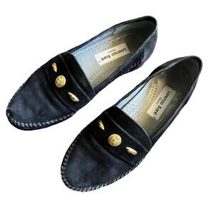 Lorenzo Banfi Milano Men’s Loafer Shoes Black Suede 8.5M